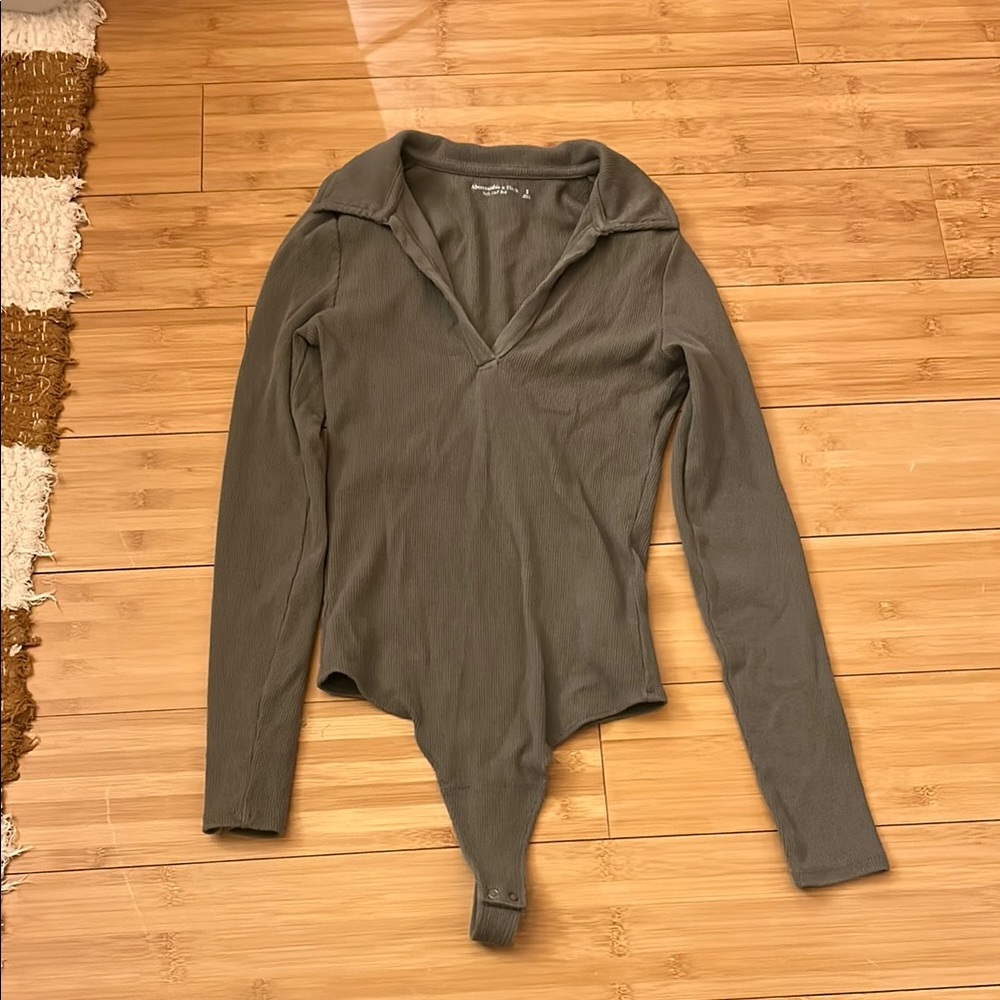 Abercrombie Olive Collared Bodysuit